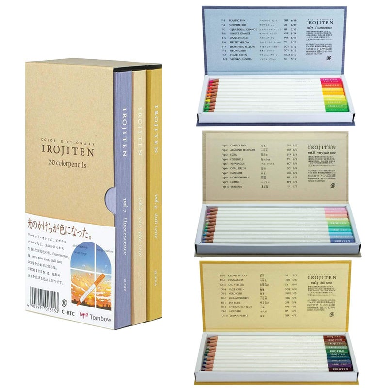 Tombow 51527 Irojiten Colored Pencil Dictionary Set, Seascape, Set of 30. Beautifully Crafted Wax-Based Colored Pencils with Enamel Finish - Image 4